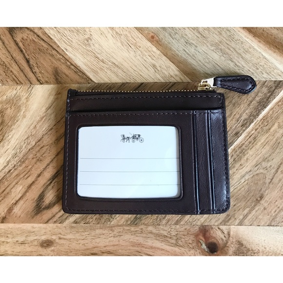 NWT Coach Dark Purple Python Leather Mini Wallet - Picture 2 of 4